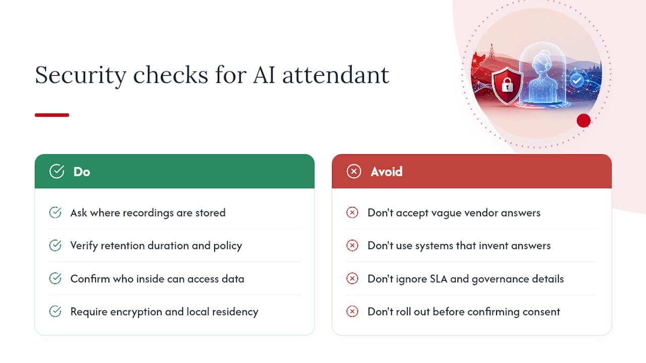 How secure is an AI auto attendant with sensitive calls? — overview diagram