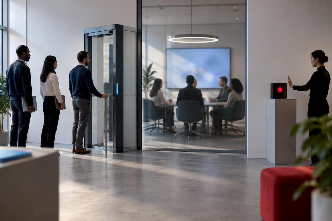 Illustration of secure meeting admission controls