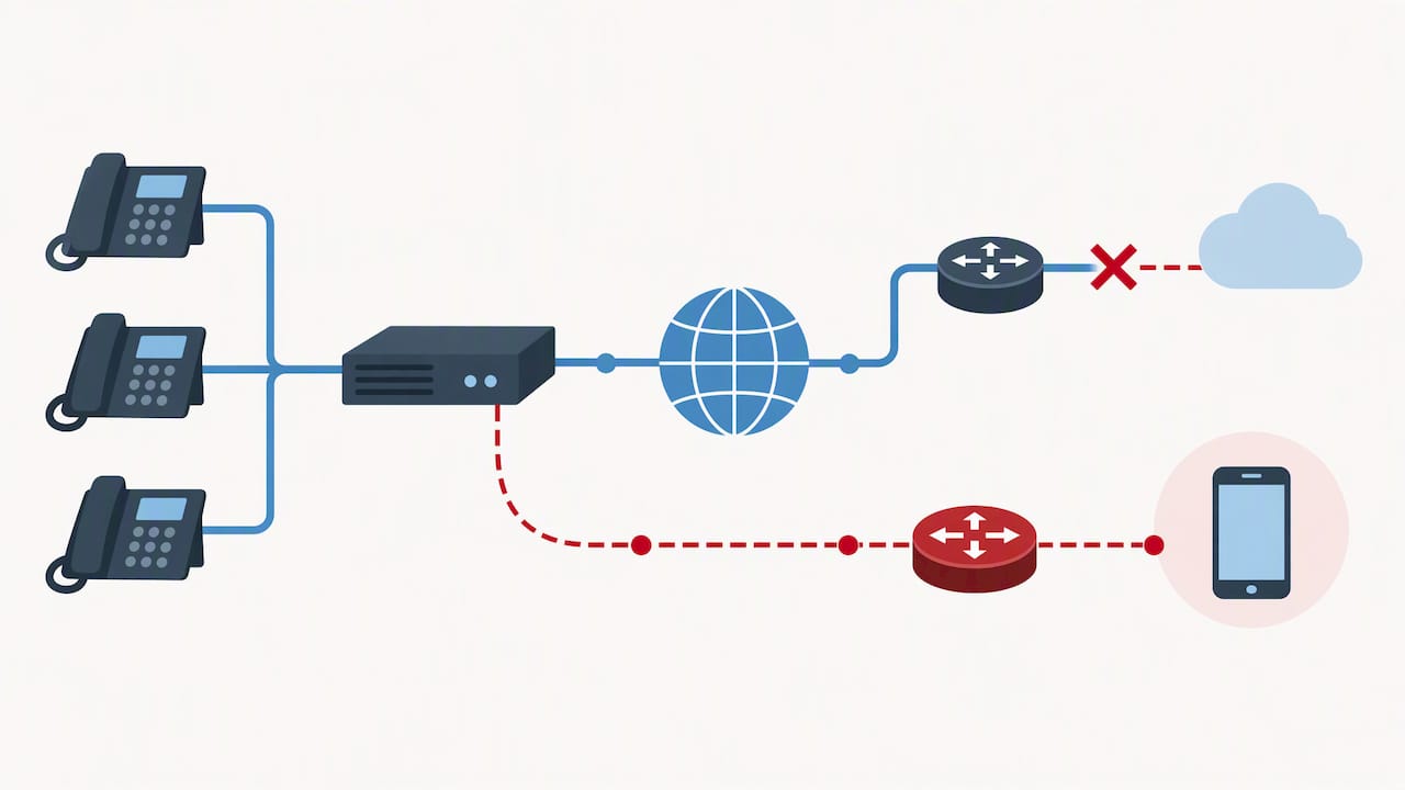 Primary and backup routes for business calls